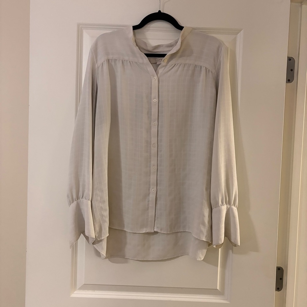 LOFT Cream Button Down Blouse